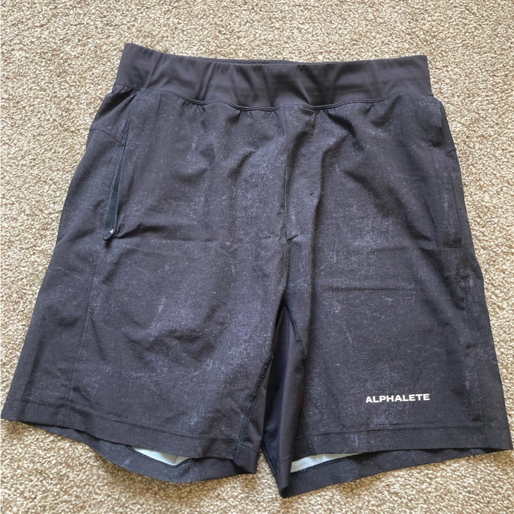 Alphalete Shorts Black Static Slate Size Medium Men’s